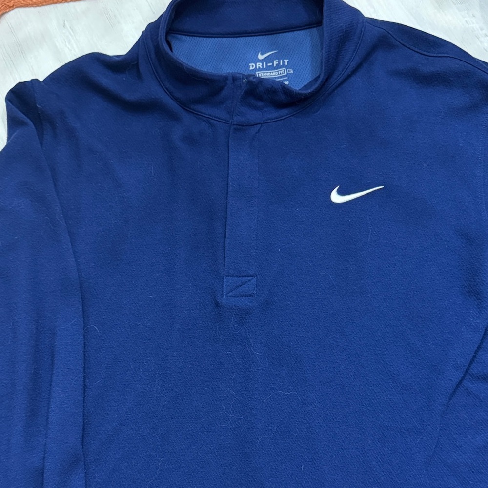 Nike Navy Dri-Fit Quarter-Zip Fleece Top